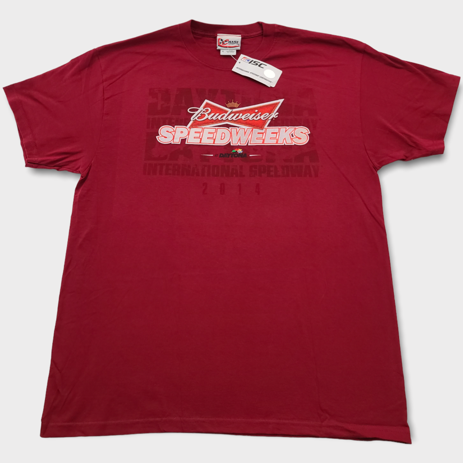 2014 Chase Mens Xl Budweiser Daytona International Speedway Shirt Cardinal Red